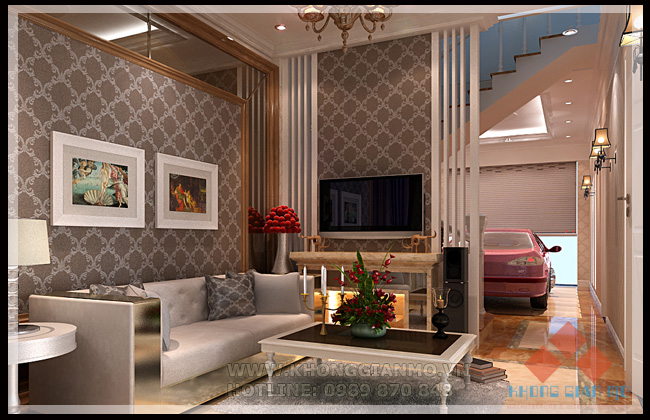 Thiết kế nội thất phòng khách - Nhà Anh Thắng- v2
